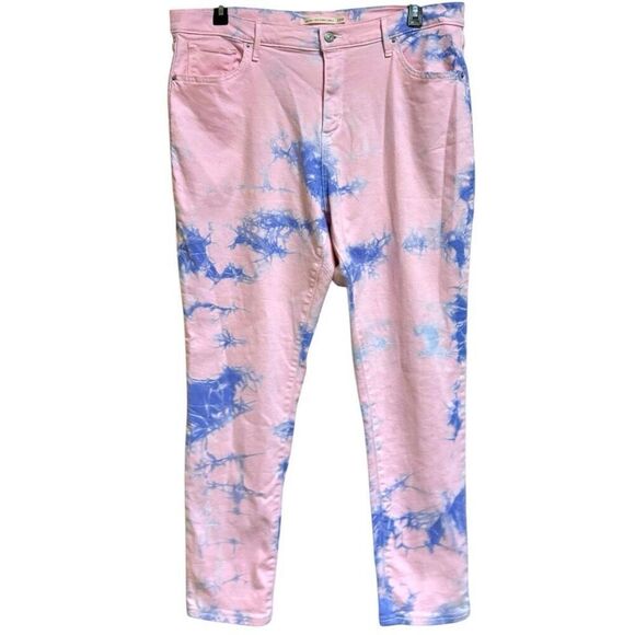 Levi’s Pink Purple Tie Dye 721 High Rise Skinny Ankle Jeans Size 20W - Picture 13 of 13